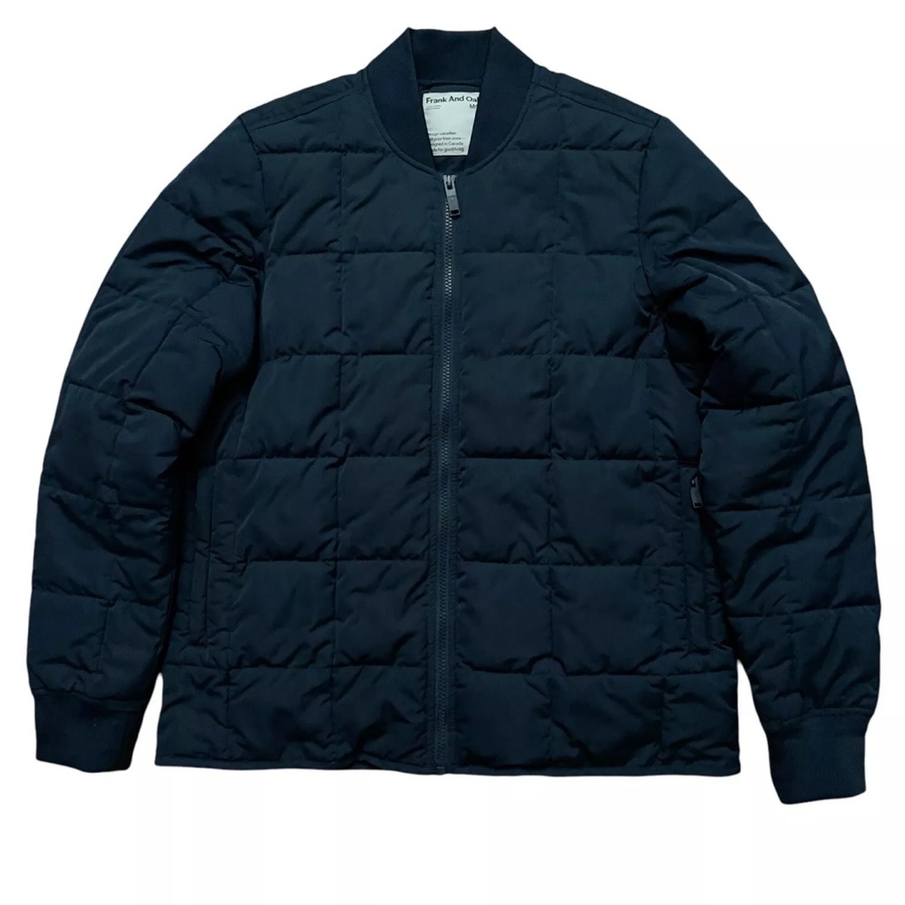 Frank and Oak Jacket Quilted Bomber Puffer Navy Blue - Mens Size Medium